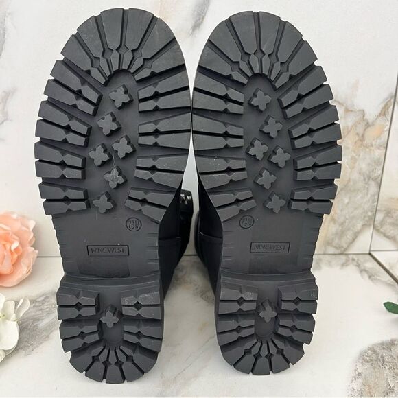 NINE WEST Pilar Lug Sole Bootie in Black Size 7.5 NEW - Picture 13 of 16